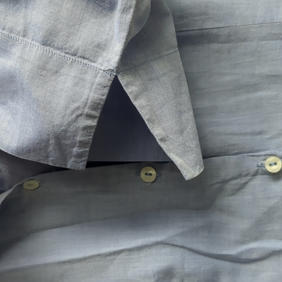 Sisley button up 3/4 sleeve shirt, blue, x small size - Picture 5 of 5